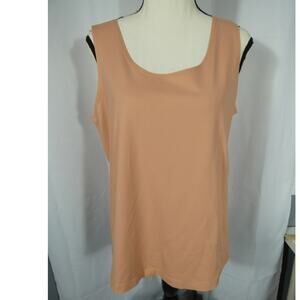 Chico's Size 2 Peach Tank Top Wide Straps Casual Stretchy Soft